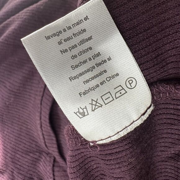h by bordeaux purple ribbed long sleeve top blouse Size L - Picture 5 of 6